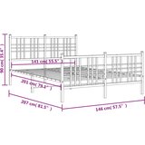  Metalni okvir kreveta uzglavlje i podnožje bijeli 140x200 cm | shoptok.hr
