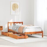 vidaXL Posteljni okvir brez vzmetnice voščeno rjav 75x190 cm borovina Cene
