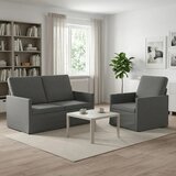 Set sofe 2 pcs Tamnosiva Baršun - Tamnosiva 1-Sjedalo + 2-Sjedalo (120 cm) | shoptok.hr