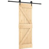  Drsna vrata s kompletom vodil 70x210 cm trdna borovina, (20988386) | Shoptok.si
