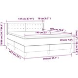  Box spring posteljni z vzmetnico temno siv 140x190 cm žamet, (20791363) | Shoptok.si