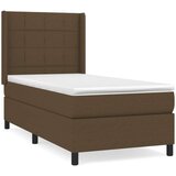  Box spring postelja z vzmetnico temno rjava 90x200 cm blago, (20899680) | Shoptok.si