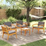 Bistro set s jastukom 5 pcs Smeđa Poliester Cene