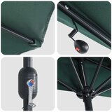  Vrtni suncobran Zelena 294 x 150 x 224 cm Poliester i čelik | shoptok.hr