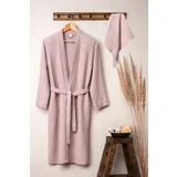 Set bademantil sa kaišem Kimono, Roze