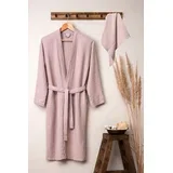 Set bademantil sa kaišem Kimono, Roze