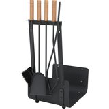 Kondela Pribor za kamin, kovano železo/les, temno siva/naravna, RALFO | Shoptok.si