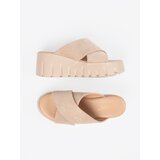 SEASTAR Women's suede wedge flip-flops beige | shoptok.hr