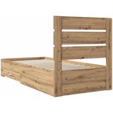  Krevetna konstrukcija s ladicama Umjetnički hrast 90 x 190 cm Smeđa 190 x 93 x 100 cm | Shoptok.si