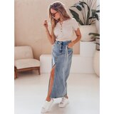 DStreet Spódnica maxi z kwiatem ROSA LOVE niebieska | Shoptok.si