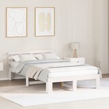 vidaXL Beli borov okvir postelje Beli Trden les 140 x 190 cm Vzdržljiv Cene