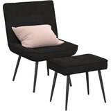  Stolica za opuštanje s osloncem za noge crna baršunasta | shoptok.hr