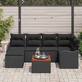 vidaXL Vrtna sedežna garnitura s shranjevanjem 7 pcs Črna poli ratan, (5000154969) | Shoptok.si