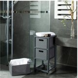 Rotho Antracitno siva plastična kopalniška polica 32,5x71 cm Country – | Shoptok.si