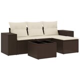 Maison Chic Seti vrtnega pohištva - Vrtna garnitura - Vrtni pohištvo set 5-delna z blazinami rjav poli ratan, (21815438) | Shoptok.si