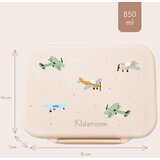 Kidzroom inox kutija za užinu s 2 pretinca - Small Talk Beige Slike