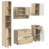 vidaXL Komplet pohištva za kopalnico s predalom 5 pcs sonoma hrast, (5000064472) Cene