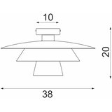  plafonsko svetlo plato 1xE27/15W/230V prečnik 32 cm crno | Eponuda.com
