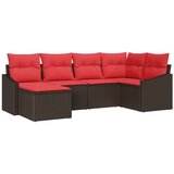 vidaXL Set sofe 6 kom. Smeđa poliratan - Smeđa bez stola | shoptok.hr