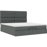 vidaXL Otomanski krevet s madracem tamnosivi 160x200cm od tkanine | shoptok.hr