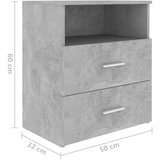  Noćni ormarići 2 kom siva boja betona 50 x 32 x 60 cm | shoptok.hr