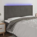 vidaXL LED posteljno vzglavje temno sivo 160x5x118/128 cm žamet Cene