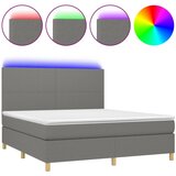The Living Store Box spring postelja z vzmetnico LED temno siva 180x200 cm blago - Box Spring Postelja, (21520582) | Shoptok.si
