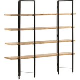 Police Knjižna omara 4-nadstropna 160x35x160 cm trden mangov les | Shoptok.si