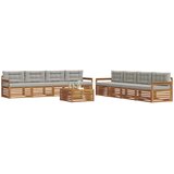  Set vanjskih sofa 9 kom. Prirodna i svjetlosiva | Shoptok.si