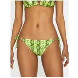 Koton Women's Green Snakeskin Pattern Bikini Bottoms