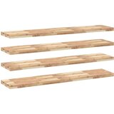  Plutajuće police 4 kom 160x30x4 cm od neobrađenog drva bagrema | shoptok.hr