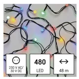 Emos lighting LED božična cherry veriga – kroglice, 48 m, večbarvna D5AM07