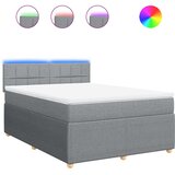  Krevet box spring s madracem svjetlosiva 160x200 cm tkanina Slike