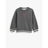 Koton Printed Sweatshirt with Stripe Stripe Detailed | Shoptok.si