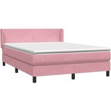 Krevet s oprugama i madracem ružičasti 140x210 cm baršunasti | shoptok.hr