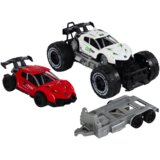  Set za igru sa bijelim terenskim vozilom i prikolicom s crvenim sportskim autom | shoptok.hr