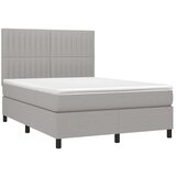  Krevet box spring s madracem svjetlosivi 140x200 cm od tkanine | shoptok.hr