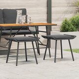 vidaXL Stol Set od 2 Crna, Tamno siva PE ratan, poliester, čelik, pjena | shoptok.hr