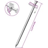  Klinovi za šator 24 kom 19,5 cm 8 mm od pocinčanog čelika | shoptok.hr