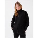 LC Waikiki Women's High Neck Self Patterned Long Sleeve Oversize Sweatshirt | shoptok.hr