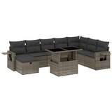 Maison Chic Seti vrtnega pohištva - Vrtna garnitura - Vrtni pohištvo set 9-delna z blazinami siv poli ratan, (21796418) | Shoptok.si