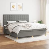  Krevet s oprugama i madracem tamnosivi 200 x 200 cm od tkanine | shoptok.hr