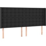  Uzglavlje s ušima crni 163x16x118/128 cm od umjetne kože | shoptok.hr