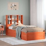vidaXL Posteljni okvir brez vzmetnice voščeno rjav 90x200 cm borovina | Shoptok.si