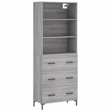 Maison Chic Visoka Komoda - Predalnik siva sonoma 69,5x34x180 cm inženirski les, (21720409) | Shoptok.si