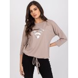 RUE PARIS Blouse-RV-BZ-7547.12P-dark beige | Shoptok.si