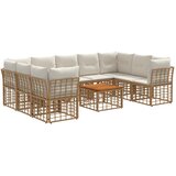  Set vanjskih sofa 10 kom. Prirodna i krema bijela Poliester | shoptok.hr