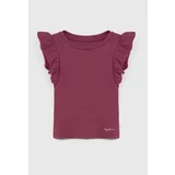 PepeJeans Otroška kratka majica QUANISE vijolična barva