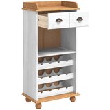  Ormar za vino ASKIM Bijela s medenim vrhom 57 x 37 x 114 cm | shoptok.hr