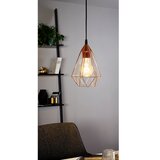 Eglo Tarbes viseća lampa E27, Ø17,5 cm, bakrena/crna, 94193 | shoptok.hr